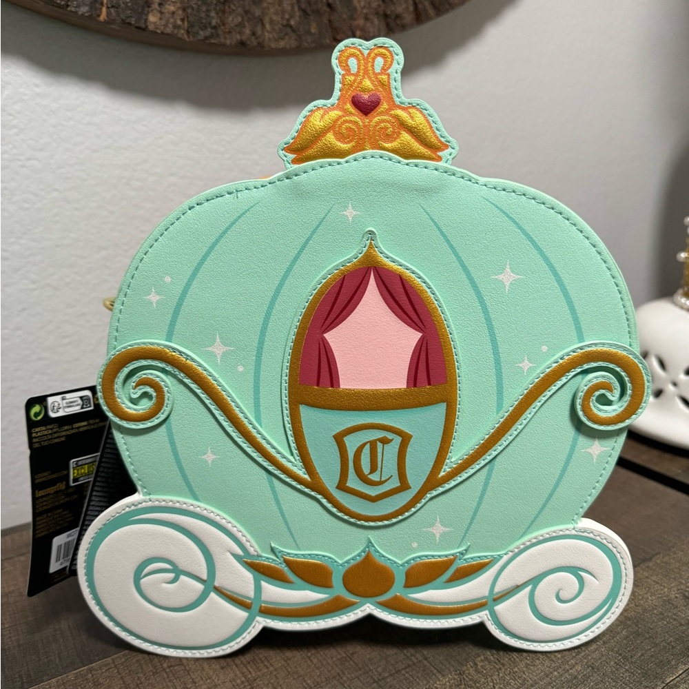 Loungefly Disney Cinderella Reversible Pumpkin Carriage Crossbody Purse